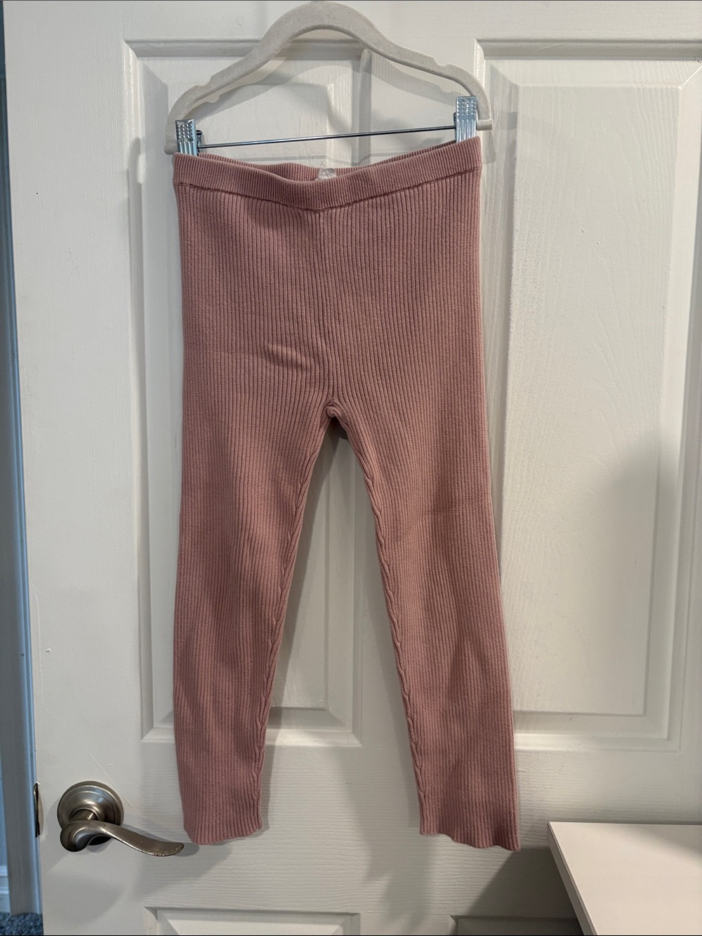 Jamie Kay Frankie Knit Ribbed Leggings in Powder Pink